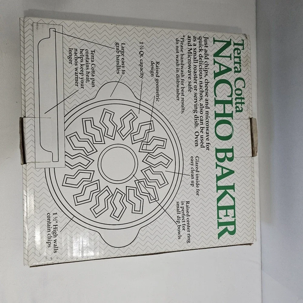 Vintage Pregressive  Terra Cotta Nacho Baker Platter New In Box  11